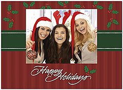 Stripes and Holly Photo Card DX96U-4B